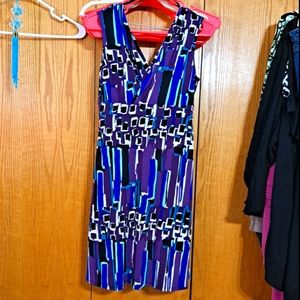 💚Merona print midi length dress xs